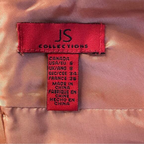 JS Collections Off Shoulder Shirred Taffeta Gown in Copper Size 6 US - Picture 11 of 11